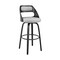 Armen Living Julius 26" Gray Faux Leather and Black Wood Bar Stool LCJUBABLGR26 - alternate 1